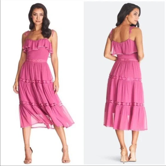NEW Dress the Population Dream midi tiered dress - Picture 5 of 10